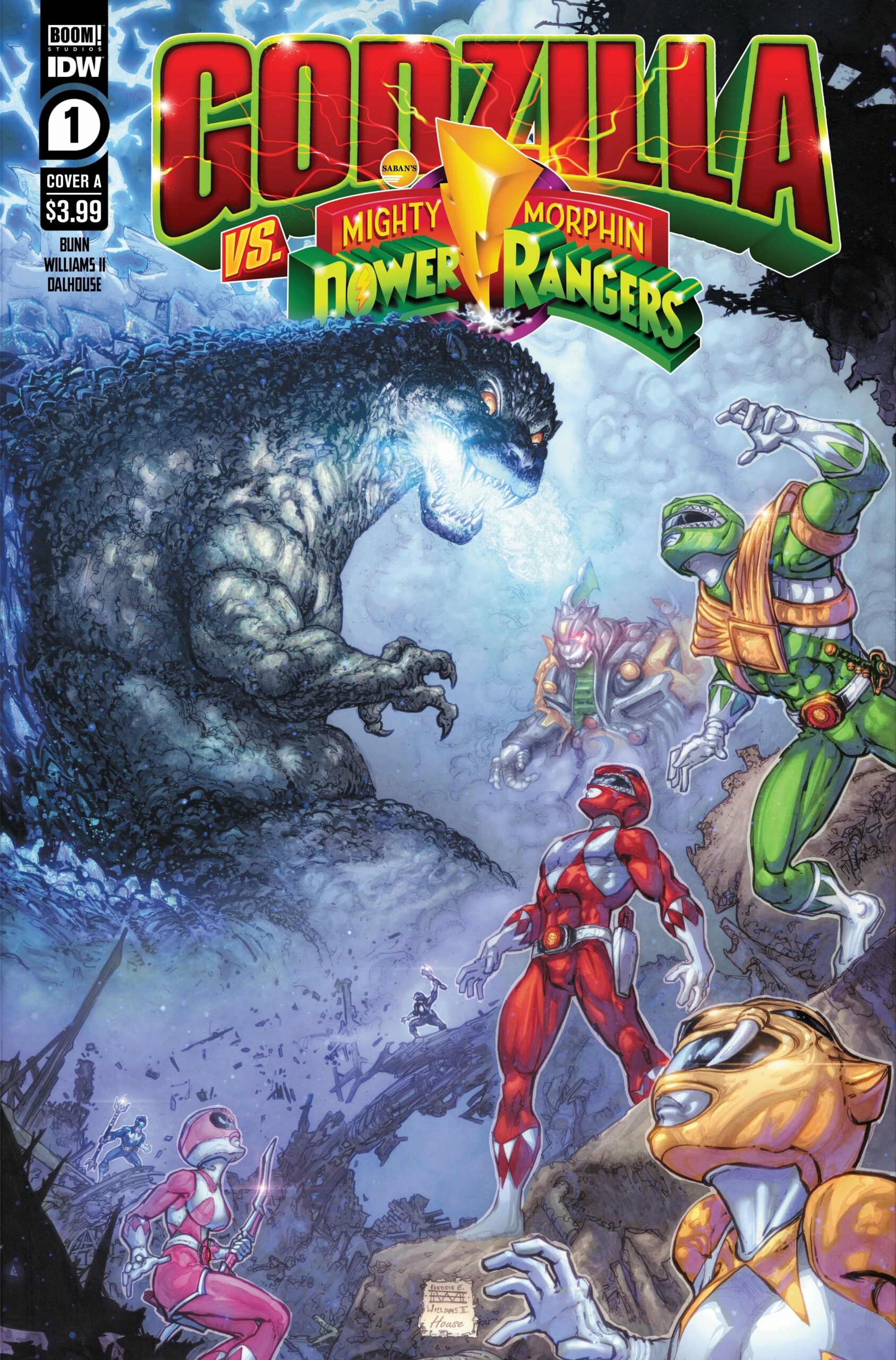 Godzilla and Mighty Morphin Power Rangers Meet for the First Time 